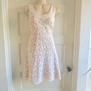 I Heart Ronson White Lace Overlay Mini Dress 10
